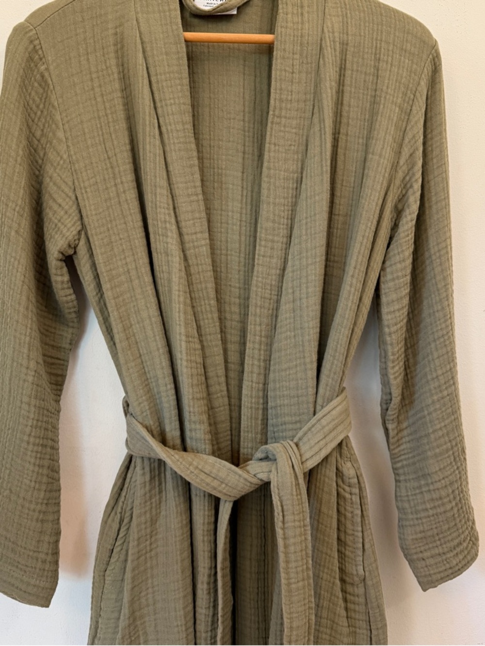 Parachute Home Cotton Robe in Olive Green XS - Picture 2 of 6